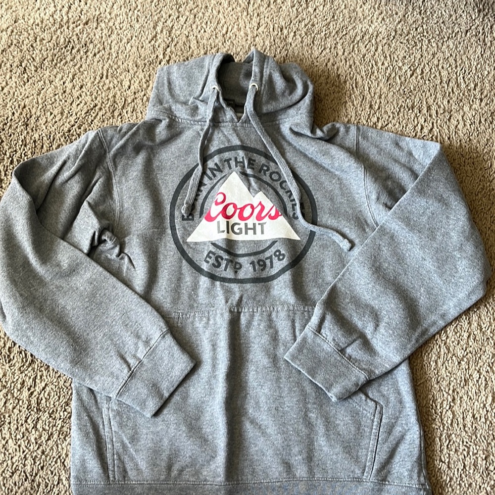 Gray Coors Light Hoodie Size Small